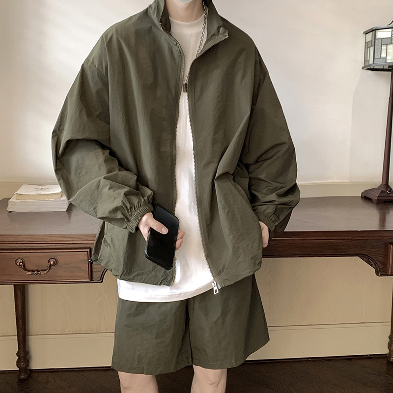 Streetwear Zipper - Ensemble deux pièces pour homme :