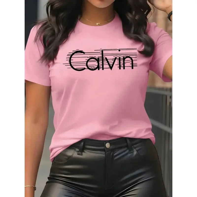 Streetwear Brand Shirts - Calvin T-Shirt femme loisirs mode manches