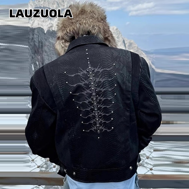 Veste noire pour homme à motif - Streetwear Zipper avis et prix