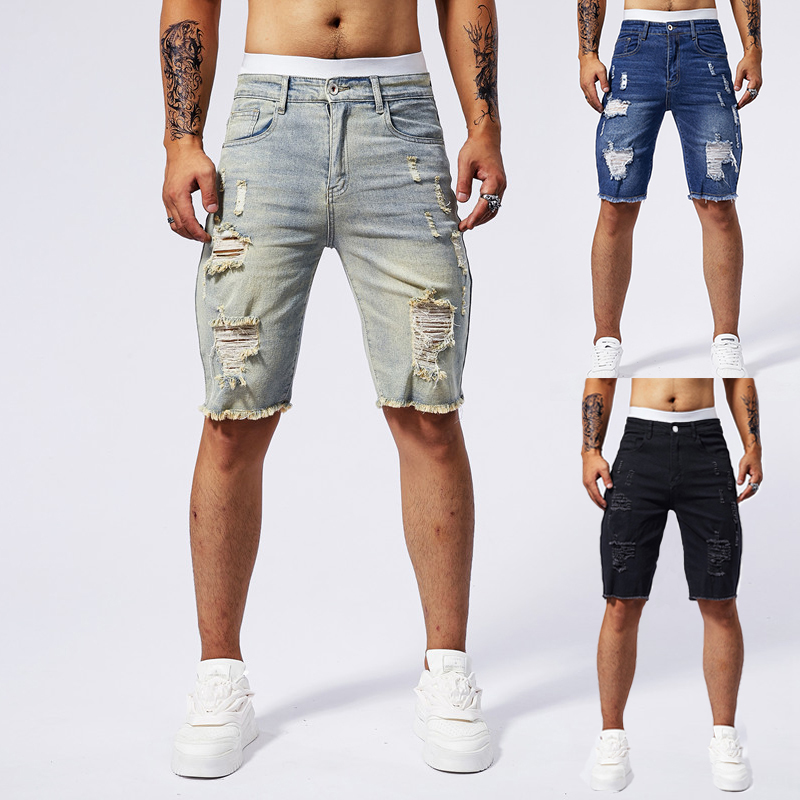 Short en Denim déchiré pour ho - Streetwear Brand avis et prix