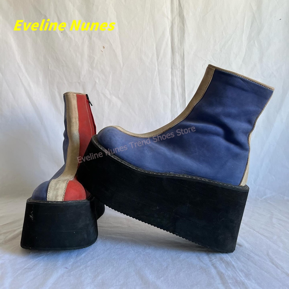 Bottines à plateforme Y2K roug - Streetwear Zipper avis et prix