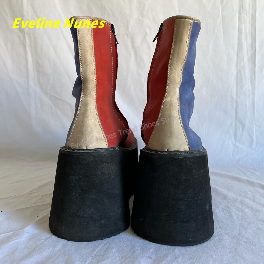 Bottines à plateforme Y2K roug - Streetwear Zipper avis et prix