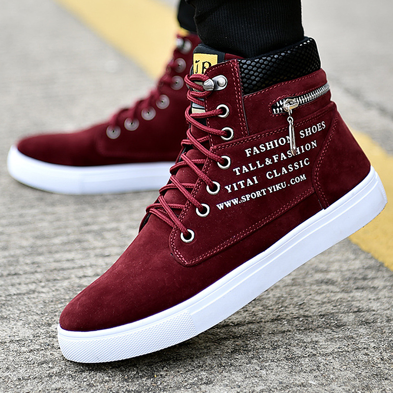 Baskets montantes noires à lac - Streetwear Zipper avis et prix