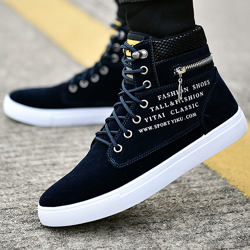Baskets montantes noires à lac - Streetwear Zipper avis et prix